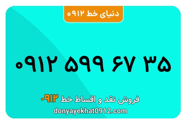 سیمکارت 0912 کد پنج  کارکرده معمولی به شماره 09125996735